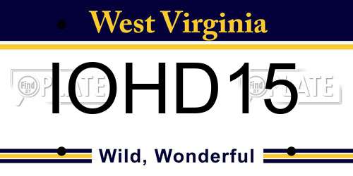 IOHD15 West Virginia License Plate
