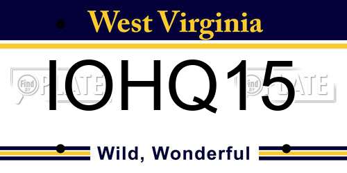 IOHQ15 West Virginia License Plate