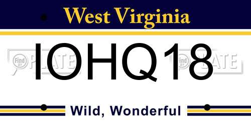 IOHQ18 West Virginia License Plate