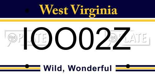 IOO02Z West Virginia License Plate