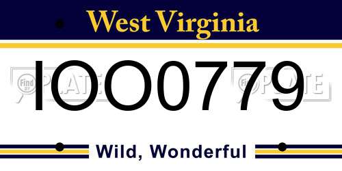 IOO0779 West Virginia License Plate