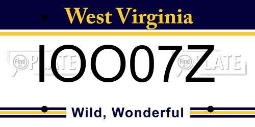 IOO07Z West Virginia License Plate