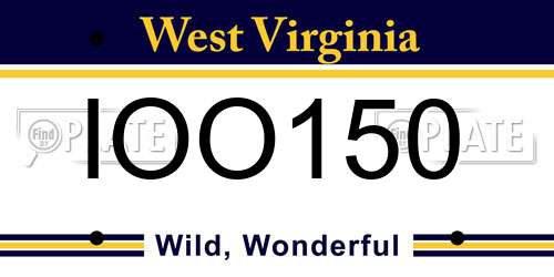 IOO150 West Virginia License Plate