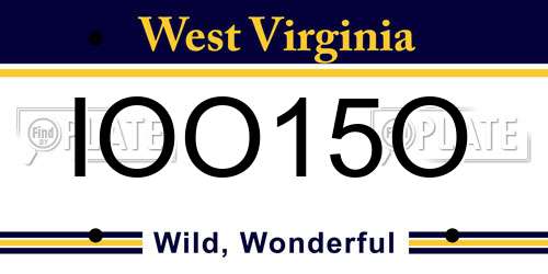 IOO15O West Virginia License Plate