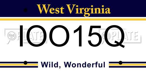 IOO15Q West Virginia License Plate
