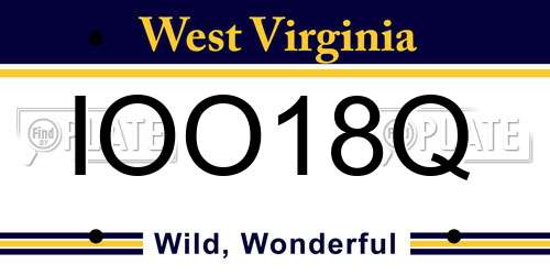 IOO18Q West Virginia License Plate