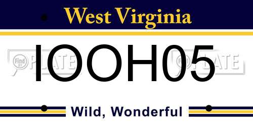 IOOH05 West Virginia License Plate