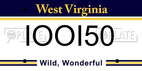 IOOI50 West Virginia License Plate