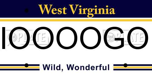 IOOOOGO West Virginia License Plate