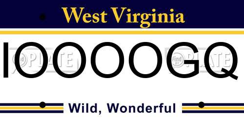 IOOOOGQ West Virginia License Plate