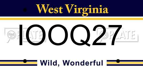 IOOQ27 West Virginia License Plate