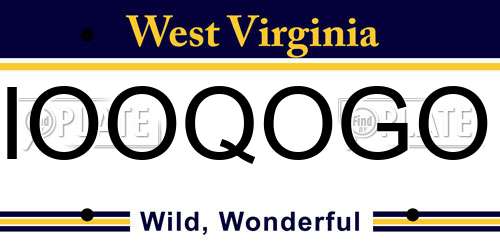 IOOQOGO West Virginia License Plate