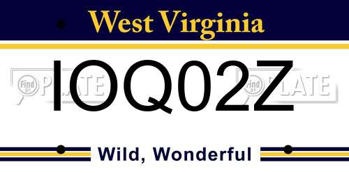 IOQ02Z West Virginia License Plate