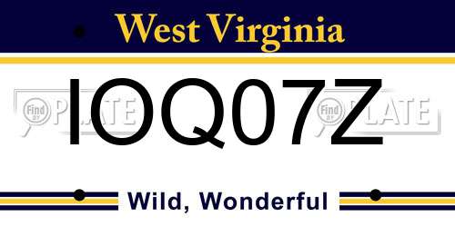 IOQ07Z West Virginia License Plate