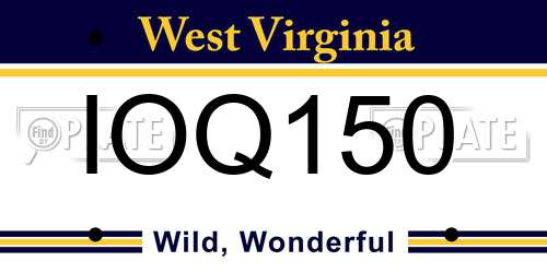 IOQ150 West Virginia License Plate