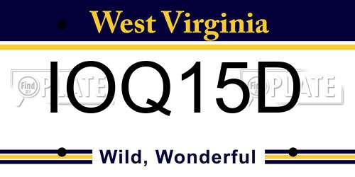 IOQ15D West Virginia License Plate