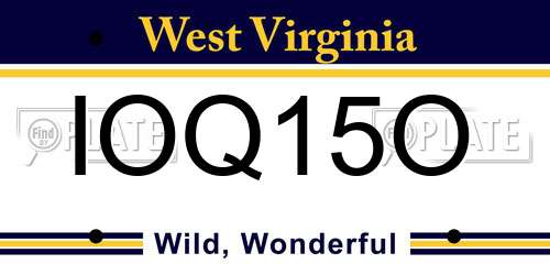 IOQ15O West Virginia License Plate
