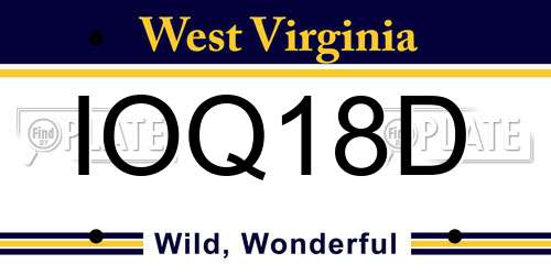 IOQ18D West Virginia License Plate