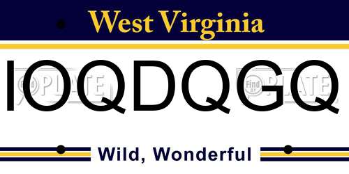 IOQDQGQ West Virginia License Plate