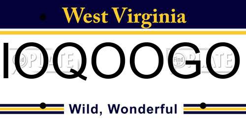 IOQOOGO West Virginia License Plate