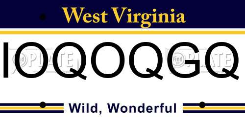 IOQOQGQ West Virginia License Plate