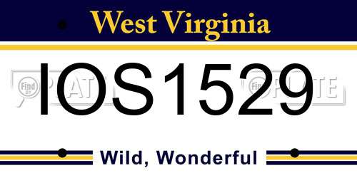 IOS1529 West Virginia License Plate