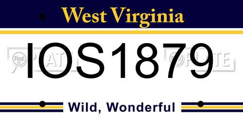 IOS1879 West Virginia License Plate