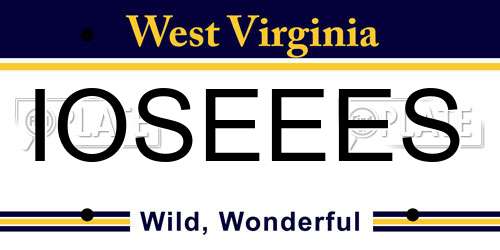 IOSEEES West Virginia License Plate