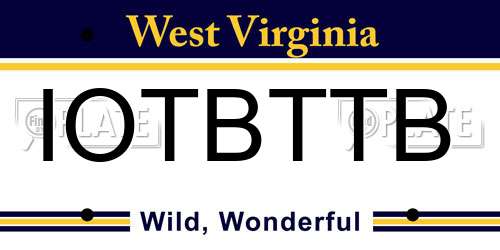 IOTBTTB West Virginia License Plate