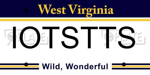 IOTSTTS West Virginia License Plate