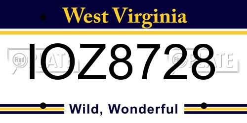 IOZ8728 West Virginia License Plate