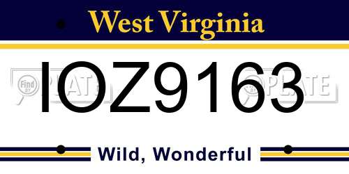 IOZ9163 West Virginia License Plate