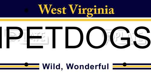 IPETDOGS West Virginia License Plate