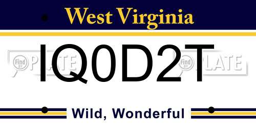 IQ0D2T West Virginia License Plate