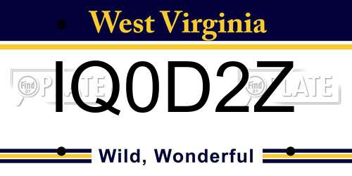 IQ0D2Z West Virginia License Plate