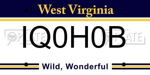 IQ0H0B West Virginia License Plate
