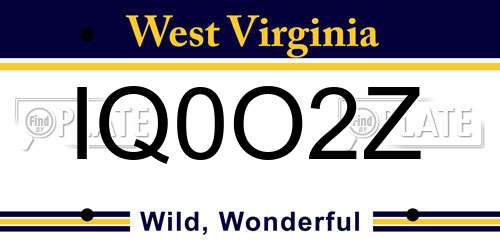 IQ0O2Z West Virginia License Plate