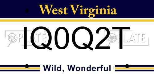IQ0Q2T West Virginia License Plate
