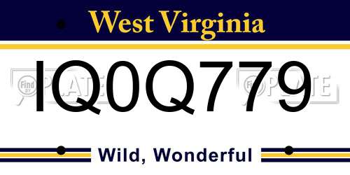 IQ0Q779 West Virginia License Plate