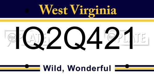 IQ2Q421 West Virginia License Plate
