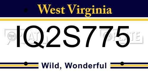 IQ2S775 West Virginia License Plate