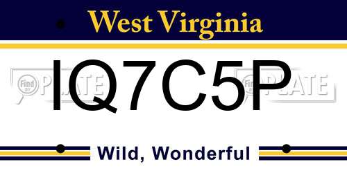 IQ7C5P West Virginia License Plate