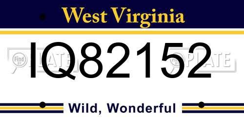 IQ82152 West Virginia License Plate