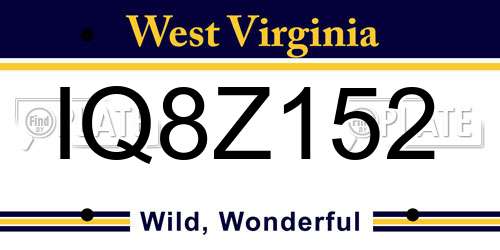 IQ8Z152 West Virginia License Plate