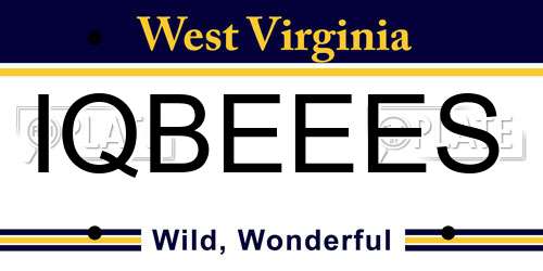 IQBEEES West Virginia License Plate