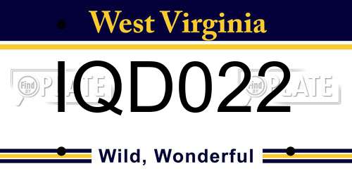 IQD022 West Virginia License Plate