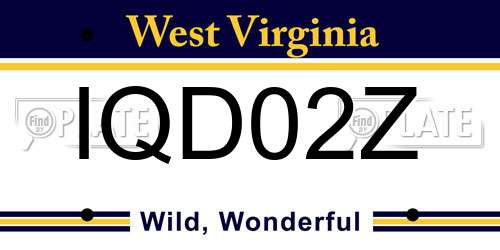 IQD02Z West Virginia License Plate