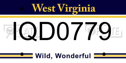 IQD0779 West Virginia License Plate
