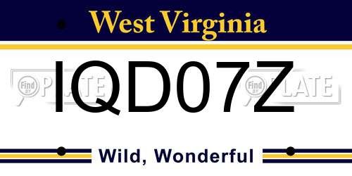 IQD07Z West Virginia License Plate
