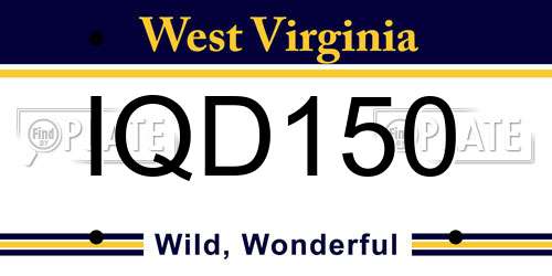 IQD150 West Virginia License Plate